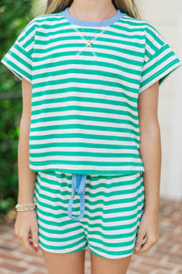 Girls: It’s A Dream Green Striped Top