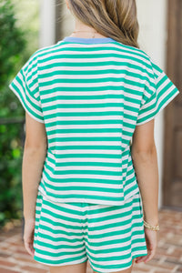 Girls: It’s A Dream Green Striped Top