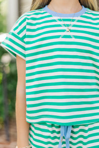 Girls: It’s A Dream Green Striped Top