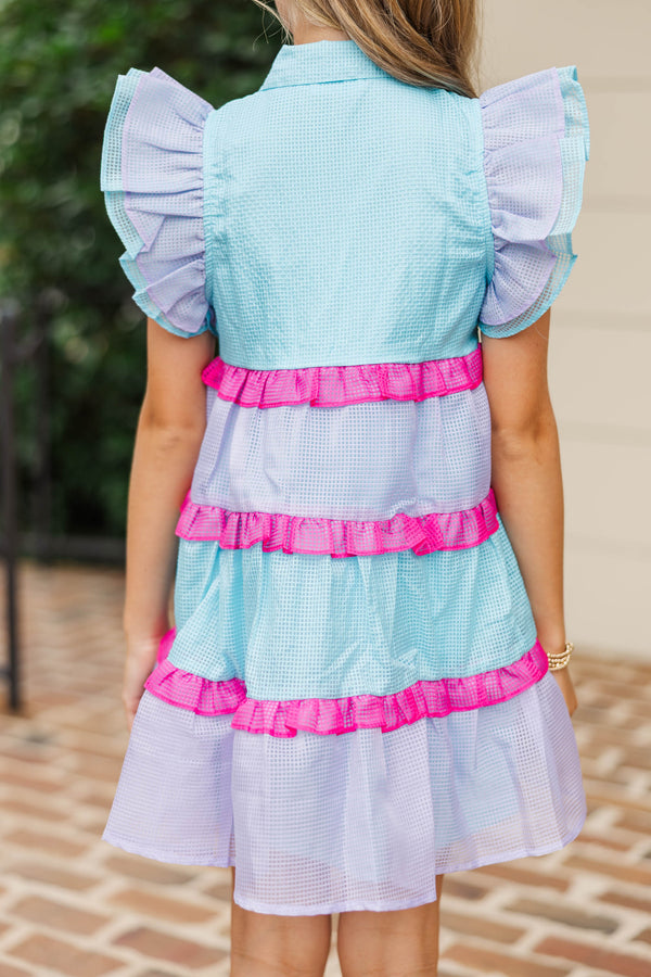 Girls: Where It Lands Multicolored Textured Midi Dress