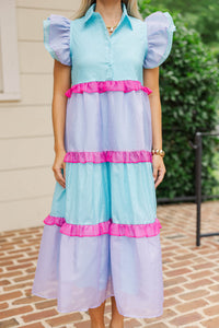 Where It Lands Multicolored Textured Midi Dress