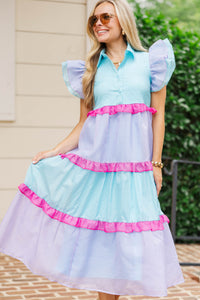 Where It Lands Multicolored Textured Midi Dress
