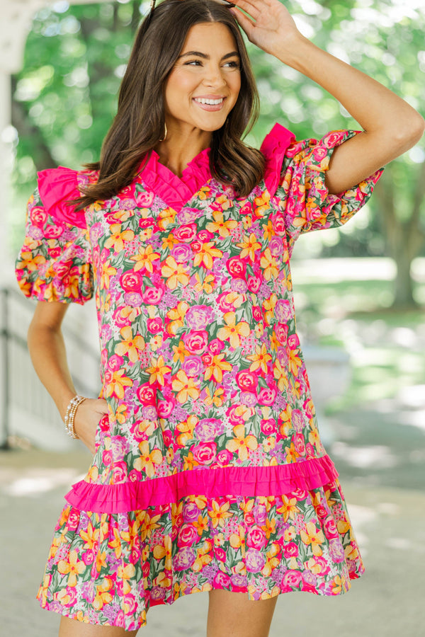 Keeps Getting Better Pink Floral Dress