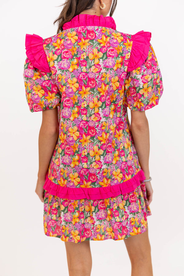 Keeps Getting Better Pink Floral Dress