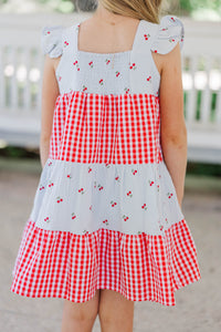 Girls: The Moira Light Blue Printed Dress