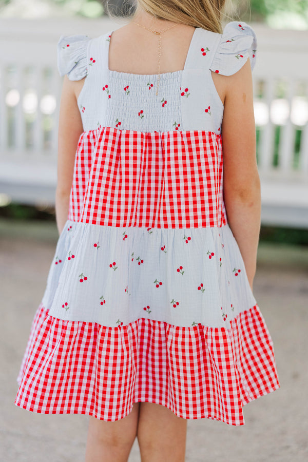 Girls: The Moira Light Blue Printed Dress