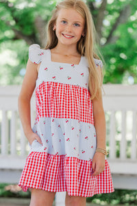 Girls: The Moira Light Blue Printed Dress