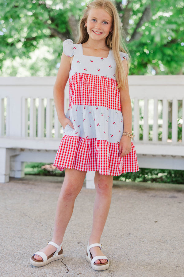 Girls: The Moira Light Blue Printed Dress