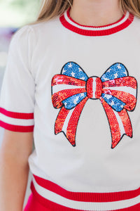Girls: Stay In Character White Sequin Sweater