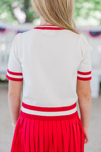 Girls: Stay In Character White Sequin Sweater