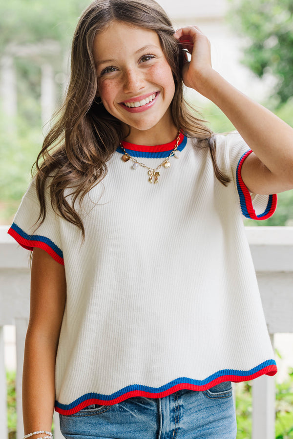 Girls: The Sweet Classic White Sweater