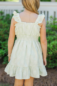 Girls: Let’s Go There Green Textured Dress