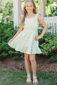 Girls: Let’s Go There Green Textured Dress