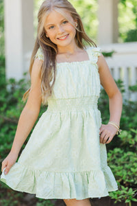Girls: Let’s Go There Green Textured Dress
