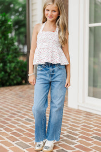 Girls: All The Magic White Ditsy Floral Tank