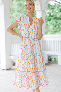 Created Beauty White Printed Midi Dress
