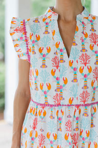 Created Beauty White Printed Midi Dress