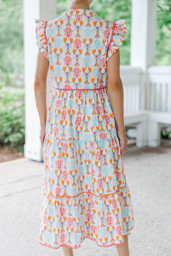Created Beauty White Printed Midi Dress