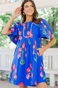 Just A Theory Royal Blue Medallion Dress