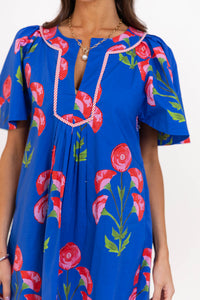 Just A Theory Royal Blue Medallion Dress
