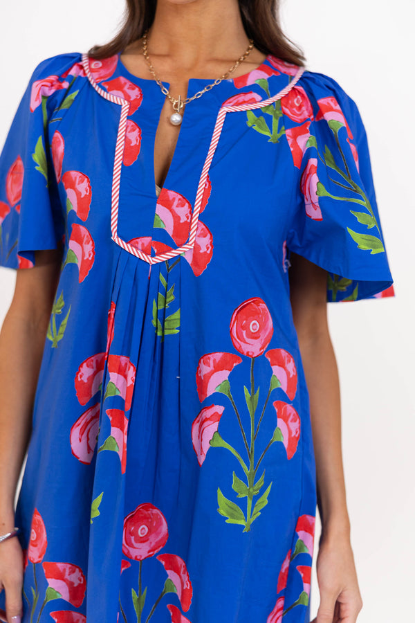 Just A Theory Royal Blue Medallion Dress
