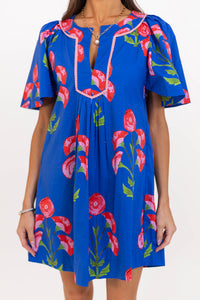 Just A Theory Royal Blue Medallion Dress