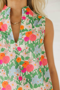Makes You Happy Green Floral Blouse