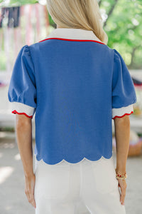 Fits The Plan Royal Blue Blouse