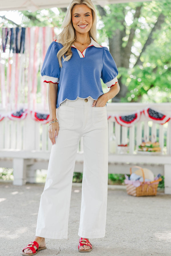 Fits The Plan Royal Blue Blouse