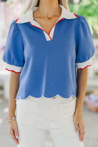 Fits The Plan Royal Blue Blouse