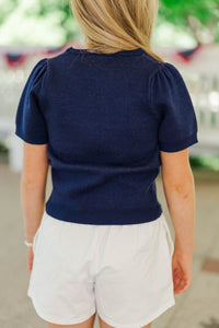 Girls: All-American Teddy Navy Sweater