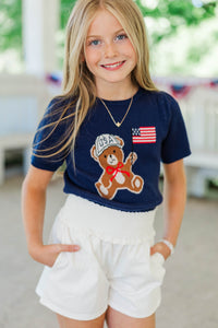 Girls: All-American Teddy Navy Sweater