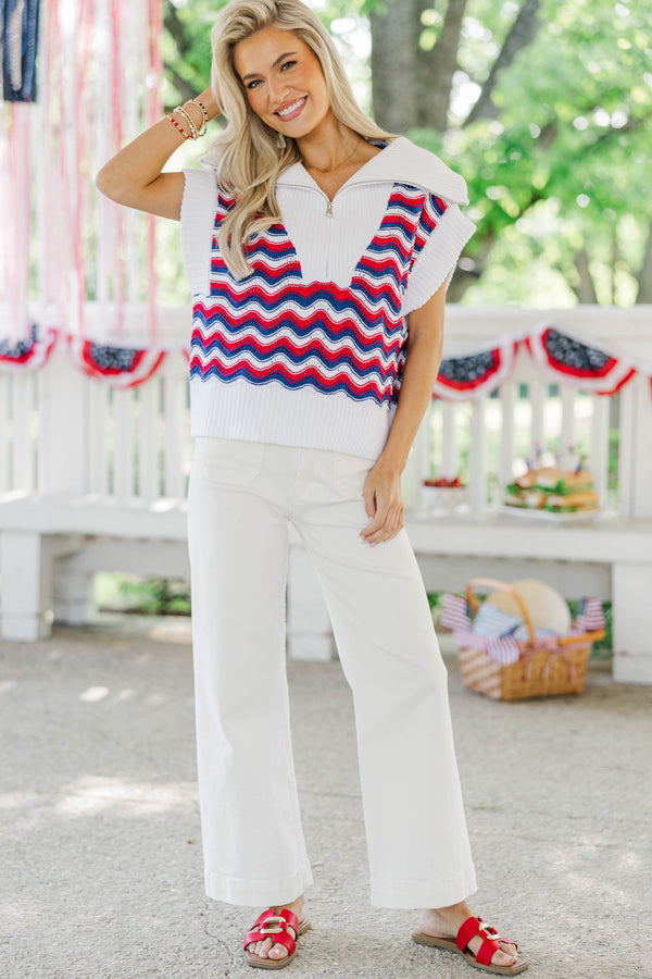 Bit By Bit Red Striped Sweater