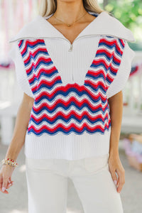 Bit By Bit Red Striped Sweater