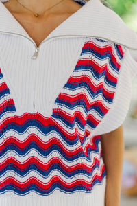 Bit By Bit Red Striped Sweater