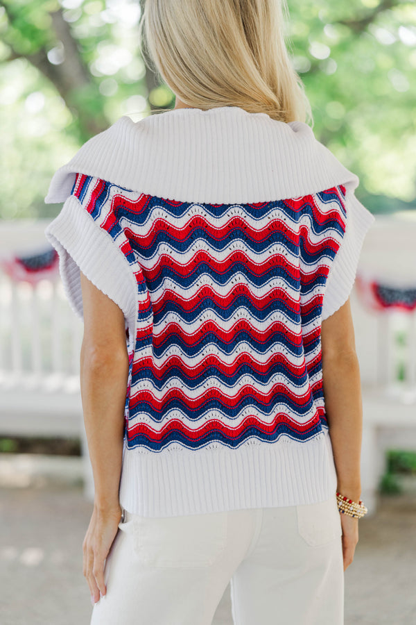 Bit By Bit Red Striped Sweater