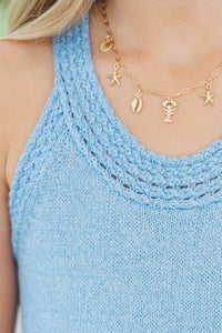 Girls: Just As Expected Light Blue Sweater