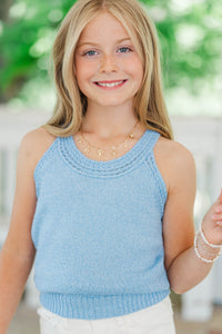 Girls: Just As Expected Light Blue Sweater