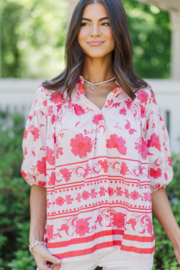 Better Than You Know Pink Floral Blouse