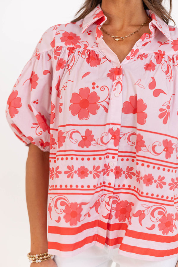Better Than You Know Pink Floral Blouse