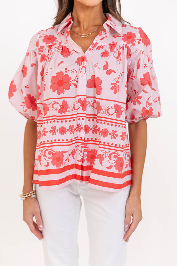 Better Than You Know Pink Floral Blouse