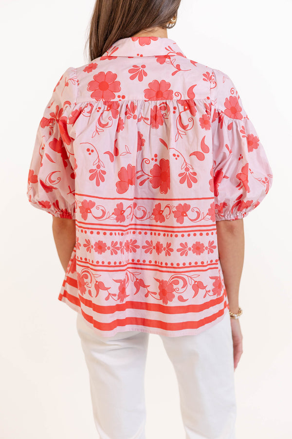 Better Than You Know Pink Floral Blouse