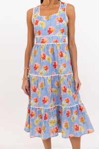 More To Come Light Blue Floral Midi Dress
