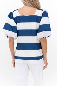 A Moment Like This Navy Striped Blouse