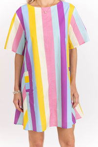 Be The Moment Purple Striped Dress