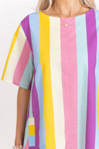 Be The Moment Purple Striped Dress