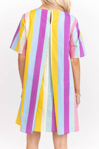 Be The Moment Purple Striped Dress