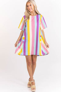 Be The Moment Purple Striped Dress