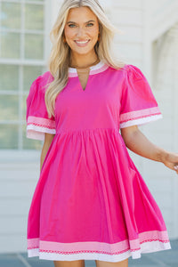 The Pretty Essential Fuchsia Babydoll Dress