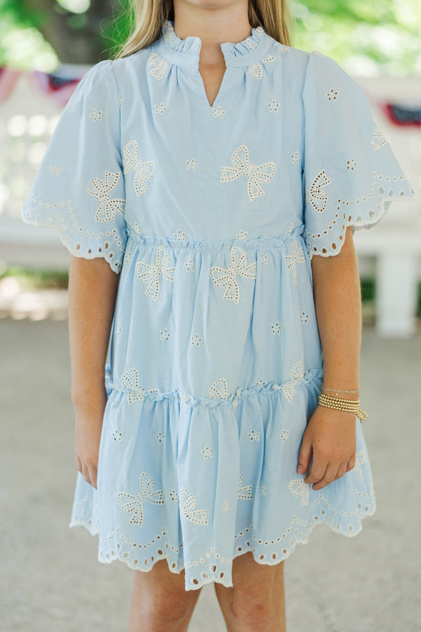 Girls: The Stephanie Light Blue Eyelet Dress